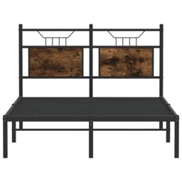 Berkfield Home Bed Frame without Mattress Smoked Oak 120x190 cm Small Double Engineered Wood in Brown - thumbnail 6