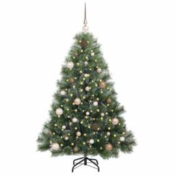 Berkfield Home Artificial Christmas Tree with 150 LEDs Green 150 cm PE & PVC - thumbnail 3