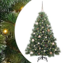 Berkfield Home Artificial Christmas Tree with 150 LEDs Green 150 cm PE & PVC - thumbnail 2