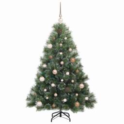 Berkfield Home Artificial Christmas Tree with 150 LEDs Green 150 cm PE & PVC - thumbnail 4