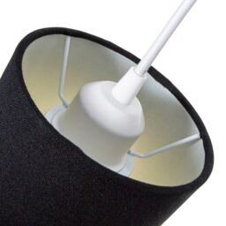 Happy Homewares Contemporary & Stylish Linen Fabric Lamp Shade in Black - Size: 6 inches - thumbnail 3