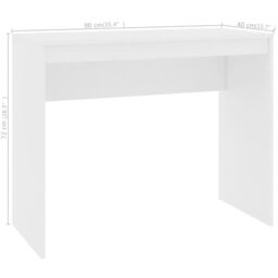 Berkfield Home Desk White 90x40x72 cm Engineered Wood - Size: 90 x 40 x 72 cm - thumbnail 6
