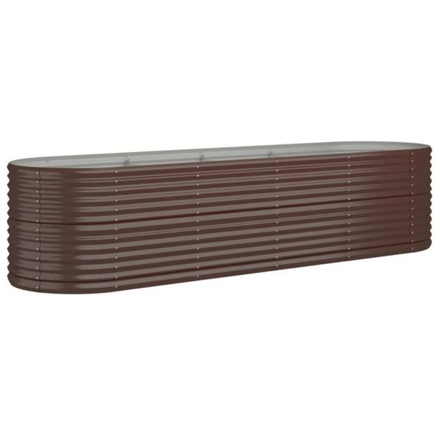 Berkfield Home Garden Raised Bed Powder-coated Steel 296x80x68 cm Brown - Size: 296 x 80 x 68 cm - image 1