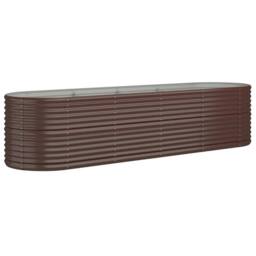 Berkfield Home Garden Raised Bed Powder-coated Steel 296x80x68 cm Brown - Size: 296 x 80 x 68 cm