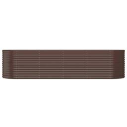 Berkfield Home Garden Raised Bed Powder-coated Steel 296x80x68 cm Brown - Size: 296 x 80 x 68 cm - thumbnail 3