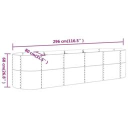 Berkfield Home Garden Raised Bed Powder-coated Steel 296x80x68 cm Brown - Size: 296 x 80 x 68 cm - thumbnail 6