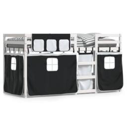 Berkfield Home Bunk Bed without Mattress White&Black 90x200 cm Solid Wood Pine in Black - thumbnail 2