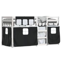 Berkfield Home Bunk Bed without Mattress White&Black 90x200 cm Solid Wood Pine in Black - thumbnail 4