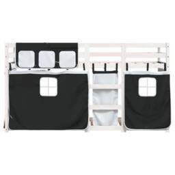 Berkfield Home Bunk Bed without Mattress White&Black 90x200 cm Solid Wood Pine in Black - thumbnail 5