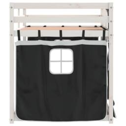 Berkfield Home Bunk Bed without Mattress White&Black 90x200 cm Solid Wood Pine in Black - thumbnail 6