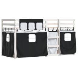 Berkfield Home Bunk Bed without Mattress White&Black 90x200 cm Solid Wood Pine in Black - thumbnail 3