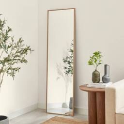 FurnitureboxUK Inga Oak Wood Full Length Rectangle 170x50cm Wall Mirror in Light Brown - Size: 170x50 cm