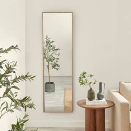 FurnitureboxUK Inga Oak Wood Full Length Rectangle 170x50cm Wall Mirror in Light Brown - Size: 170x50 cm - thumbnail 3