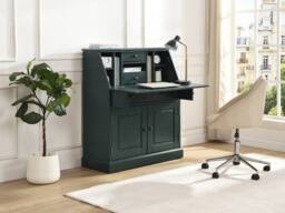 Vente-unique Pine & MDF Secretary Desk - Dark Green - CLEORE - thumbnail 1
