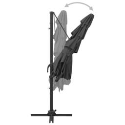 Berkfield Home 4-Tier Parasol with Aluminium Pole Anthracite 250x250 cm in Charcoal - thumbnail 6