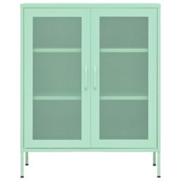 Berkfield Home Storage Cabinet Mint 80x35x101.5 cm Steel in Green - thumbnail 3