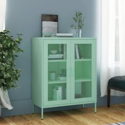 Berkfield Home Storage Cabinet Mint 80x35x101.5 cm Steel in Green