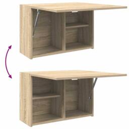 Berkfield Home Decorative Bathroom Wall Cabinet Sonoma Oak 60x25x40 cm Engineere in Light Tan - Size: 60 x 25 x 40 cm - thumbnail 9