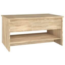 Berkfield Home Modern Coffee Table Sonoma Oak 80x50x40 cm Engineered Wood in Light Tan - Size: 80 x 50 x 40 cm - thumbnail 5