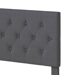 Levede King Bed Frame Upholstered Linen Fabric Soft Foam Headboard Wooden in Grey - thumbnail 5