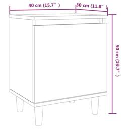 Berkfield Home Bed Cabinet with Solid Wood Legs Brown Oak 40x30x50 cm - Size: 40 x 30 x 50 cm - thumbnail 8