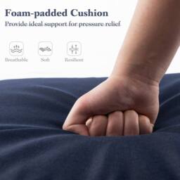 Costway Chaise Lounge Cushion Tri-Fold Lounger Pad 182 x 59 cm in Blue - thumbnail 4