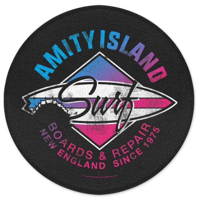 Jaws Amity Island Surf Round Bath Mat in Black - Size: 70 cm