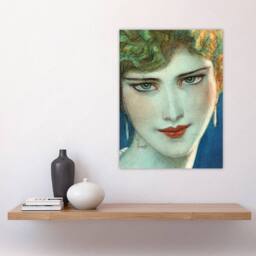 "Artery8 Face of Blonde Woman with Earrings W T Benda Wall Art Poster Print - Size: W12"" x H16""" - thumbnail 4