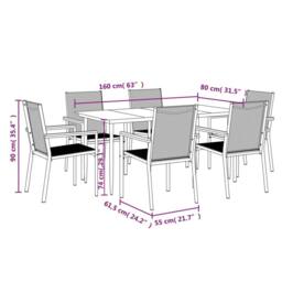 Berkfield Home 7 Piece Garden Dining Set Black Textilene & Steel - thumbnail 9