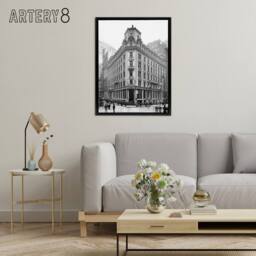 "Artery8 New York J.p. morgan Building Wall Street Framed Canvas Art in Grey - Size: W24"" x H32""" - thumbnail 3