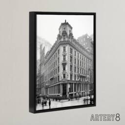 "Artery8 New York J.p. morgan Building Wall Street Framed Canvas Art in Grey - Size: W24"" x H32""" - thumbnail 2
