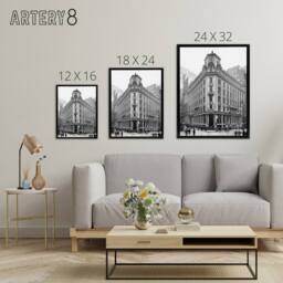 "Artery8 New York J.p. morgan Building Wall Street Framed Canvas Art in Grey - Size: W24"" x H32""" - thumbnail 4