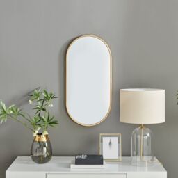 FurnitureboxUK Jupiter 80cm x 40cm Art Deco Gold Metal Frame Oval Hallway Bedroom Dining & Living Room Wall Mirror - Size: 80 cm x 40 cm - thumbnail 3
