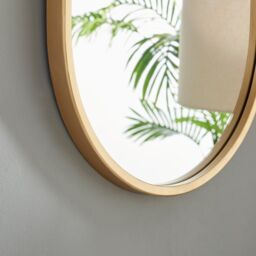 FurnitureboxUK Jupiter 80cm x 40cm Art Deco Gold Metal Frame Oval Hallway Bedroom Dining & Living Room Wall Mirror - Size: 80 cm x 40 cm - thumbnail 2