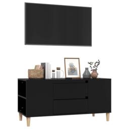 Berkfield Home TV Cabinet Black 102x44.5x50 cm Engineered Wood - thumbnail 4