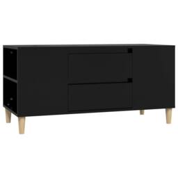 Berkfield Home TV Cabinet Black 102x44.5x50 cm Engineered Wood - thumbnail 3