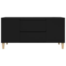 Berkfield Home TV Cabinet Black 102x44.5x50 cm Engineered Wood - thumbnail 7