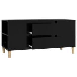 Berkfield Home TV Cabinet Black 102x44.5x50 cm Engineered Wood - thumbnail 6