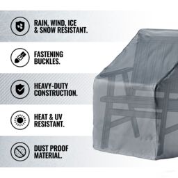 VonHaus Grey Premium Heavy Duty Waterproof Garden Chair Cover - thumbnail 3