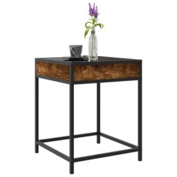 Berkfield Home Coffee Table with Infinity LED Smoked Oak 40x40x51 cm in Brown - Size: 40 x 40 x 51 cm - thumbnail 5