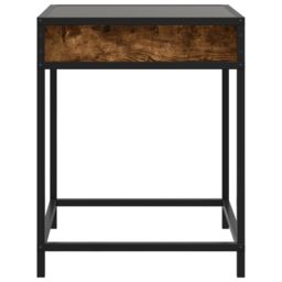 Berkfield Home Coffee Table with Infinity LED Smoked Oak 40x40x51 cm in Brown - Size: 40 x 40 x 51 cm - thumbnail 6