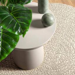 Berkfield Home Rug ZIZUR Cream √ò 120 cm Jute Look Indoor & Outdoor - Size: Medium - thumbnail 1