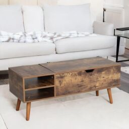 Rafaelo Mobilia Wooden Lift Top Coffee Table With Hidden Storage in Brown - thumbnail 2