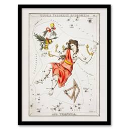 Artery8 Sidney Hall Vintage Andromeda Constellation Illustration Framed Art in White - Size: A3 - thumbnail 1