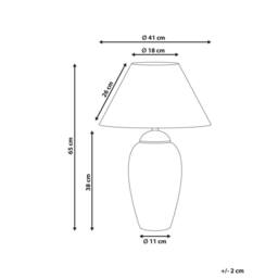 Wyld and Coco Porcelain Table Lamp - Blue Floral Base Linen Shade 65cm in White - thumbnail 3