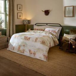 Voyage Maison Highland Cattle 100% Cotton Reversible Duvet Cover Set - Size: Double - thumbnail 6