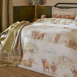 Voyage Maison Highland Cattle 100% Cotton Reversible Duvet Cover Set - Size: Double - thumbnail 4