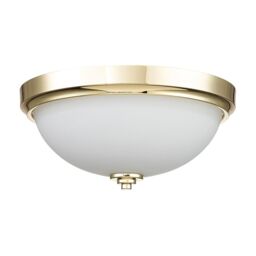 Netlighting Feiss Malibu Bowl Semi Flush Ceiling Light Polished Brass IP44 in Yellow - thumbnail 2