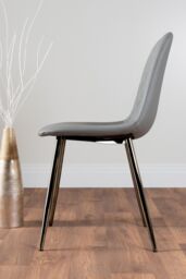 FurnitureboxUK Adley Grey Concrete Effect Round Dining Table & 4 Corona Silver Chairs - thumbnail 9