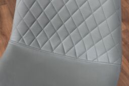 FurnitureboxUK Adley Grey Concrete Effect Round Dining Table & 4 Corona Silver Chairs - thumbnail 6